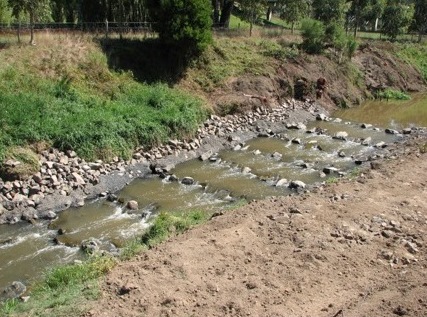 A rock ramp fishway on the Tarwin River near Leongatha