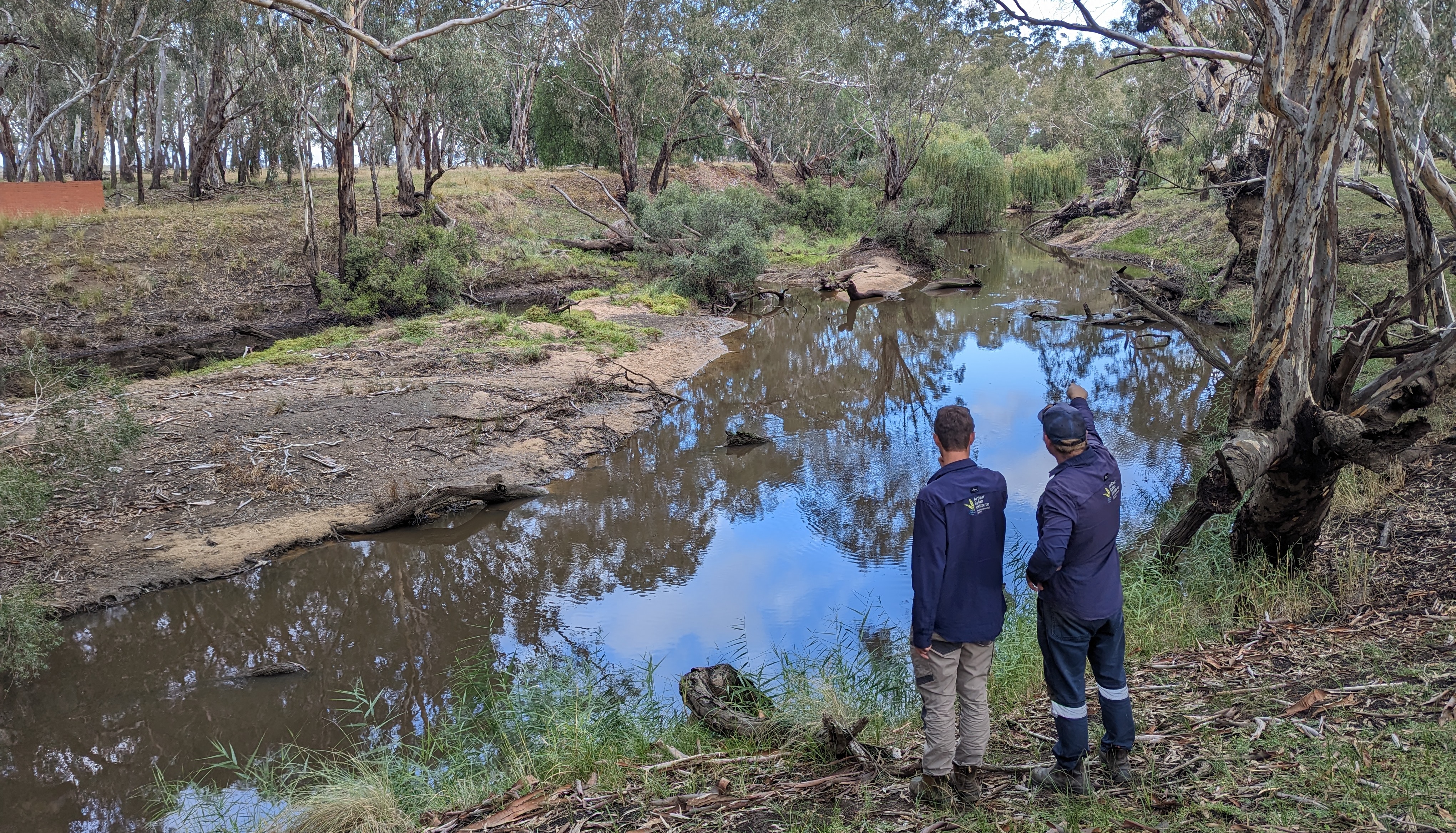 Chatting next to a river