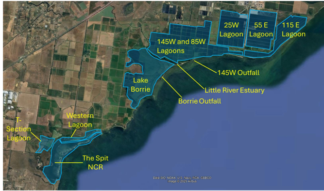 Map of the Western Treatment Plant and lagoons