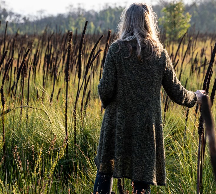 Connecting with a recovering burnt grass tree landscape