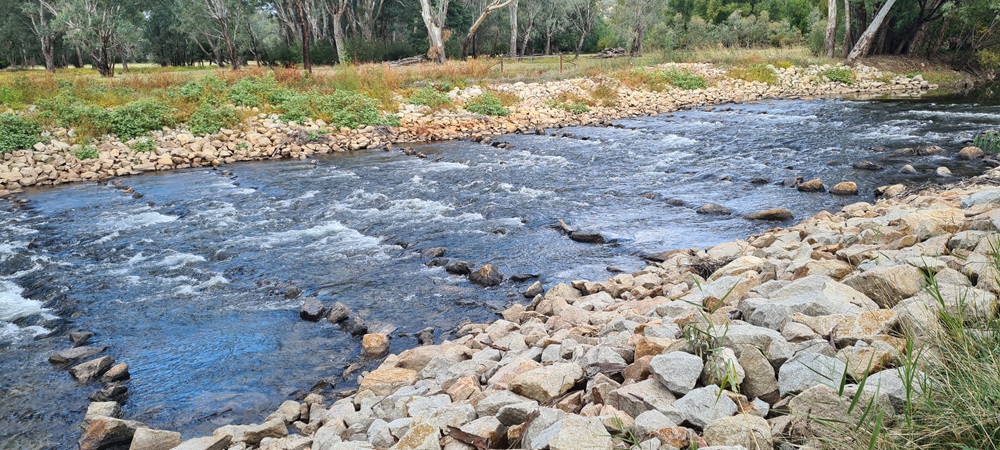 Rock ramp fishway at Tea Garden
